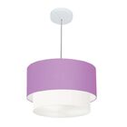 Lustre Pendente Duplo Cilíndrico Vivare Md-4160 Cúpula Tecido