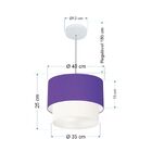 Lustre Pendente Duplo Cilíndrico Vivare Md-4160 Cúpula Tecido