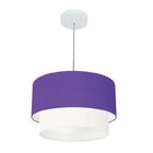Lustre Pendente Duplo Cilíndrico Vivare Md-4160 Cúpula Tecido