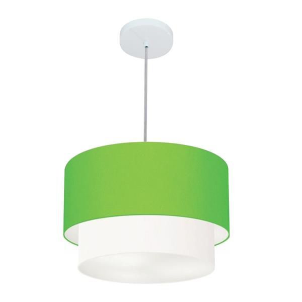 Lustre Pendente Duplo Cilíndrico Vivare Md-4160 Cúpula Tecido