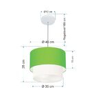 Lustre Pendente Duplo Cilíndrico Vivare Md-4160 Cúpula Tecido