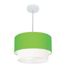 Lustre Pendente Duplo Cilíndrico Vivare Md-4160 Cúpula Tecido
