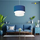 Lustre Pendente Duplo Cilíndrico Vivare Md-4161 Cúpula Em Tec