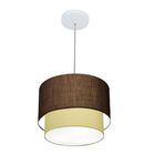 Lustre Pendente Duplo Cilíndrico Vivare Md-4161 Cúpula Em Tec