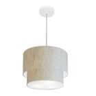 Lustre Pendente Duplo Cilíndrico Vivare Md-4161 Cúpula Em Tec