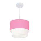 Lustre Pendente Duplo Cilíndrico Vivare Md-4161 Cúpula Em Tec