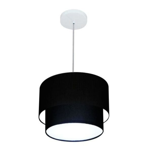 Lustre Pendente Duplo Cilíndrico Vivare Md-4161 Cúpula Em Tec