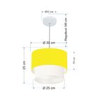 Lustre Pendente Duplo Cilíndrico Vivare Md-4161 Cúpula Em Tec
