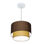 Lustre Pendente Duplo Cilíndrico Vivare Md-4161 Cúpula Em Tec