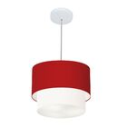 Lustre Pendente Duplo Cilíndrico Vivare Md-4161 Cúpula Em Tec