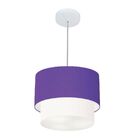 Lustre Pendente Duplo Cilíndrico Vivare Md-4161 Cúpula Em Tec