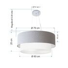 Lustre Pendente Duplo Cilíndrico Vivare Md-4179 Cúpula Em Tec