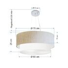 Lustre Pendente Duplo Cilíndrico Vivare Md-4179 Cúpula Em Tec