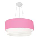 Lustre Pendente Duplo Cilíndrico Vivare Md-4179 Cúpula Tecido