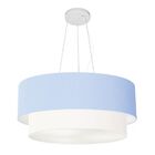 Lustre Pendente Duplo Cilíndrico Vivare Md-4179 Cúpula Tecido