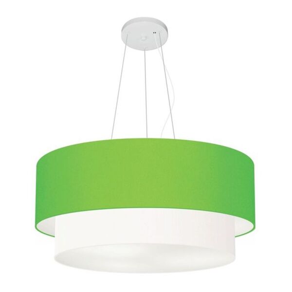 Lustre Pendente Duplo Cilíndrico Vivare Md-4179 Cúpula Tecido