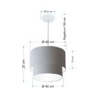 Lustre Pendente Duplo Cilíndrico Vivare Md-4350 Cúpula Em Tec