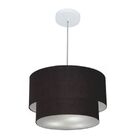 Lustre Pendente Duplo Cilíndrico Vivare Md-4350 Cúpula Em Tec