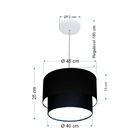 Lustre Pendente Duplo Cilíndrico Vivare Md-4350 Cúpula Em Tec