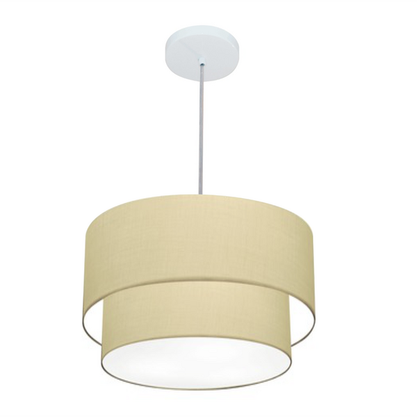 Lustre Pendente Duplo Cilíndrico Vivare Md-4350 Cúpula Em Tec