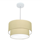 Lustre Pendente Duplo Cilíndrico Vivare Md-4350 Cúpula Em Tec