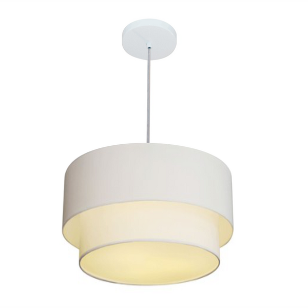 Lustre Pendente Duplo Cilíndrico Vivare Md-4350 Cúpula Em Tec