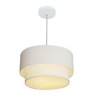 Lustre Pendente Duplo Cilíndrico Vivare Md-4350 Cúpula Em Tec