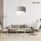 Lustre Pendente Duplo Cilíndrico Vivare Md-4350 Cúpula Tecido