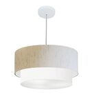 Lustre Pendente Duplo Cilíndrico Vivare Md-4351 Cúpula Em Tec