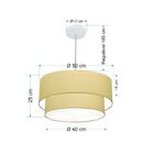 Lustre Pendente Duplo Cilíndrico Vivare Md-4351 Cúpula Tecido