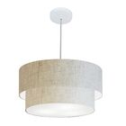 Lustre Pendente Duplo Cilíndrico Vivare Md-4351 Cúpula Tecido
