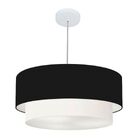 Lustre Pendente Duplo Cilíndrico Vivare Md-4352 Cúpula Tecido