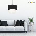 Lustre Pendente Duplo Cilíndrico Vivare Md-4352 Cúpula Tecido