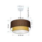 Lustre Pendente Duplo Cilíndrico Vivare Md-4352 Cúpula Tecido