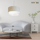 Lustre Pendente Duplo Cilíndrico Vivare Md-4352 Cúpula Tecido