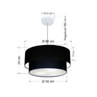 Lustre Pendente Duplo Cilíndrico Vivare Md-4353 Cúpula Em Tec