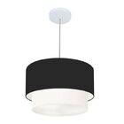 Lustre Pendente Duplo Cilíndrico Vivare Md-4354 Cúpula Em Tec