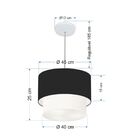 Lustre Pendente Duplo Cilíndrico Vivare Md-4354 Cúpula Em Tec