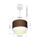 Lustre Pendente Duplo Cilíndrico Vivare Md-4354 Cúpula Em Tec
