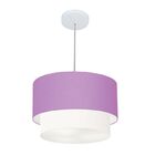 Lustre Pendente Duplo Cilíndrico Vivare Md-4354 Cúpula Tecido