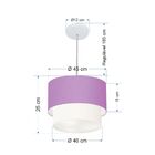 Lustre Pendente Duplo Cilíndrico Vivare Md-4354 Cúpula Tecido