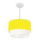 Lustre Pendente Duplo Cilíndrico Vivare Md-4354 Cúpula Tecido