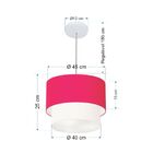 Lustre Pendente Duplo Cilíndrico Vivare Md-4354 Cúpula Tecido