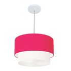Lustre Pendente Duplo Cilíndrico Vivare Md-4354 Cúpula Tecido