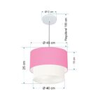 Lustre Pendente Duplo Cilíndrico Vivare Md-4354 Cúpula Tecido