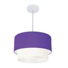 Lustre Pendente Duplo Cilíndrico Vivare Md-4354 Cúpula Tecido