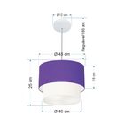 Lustre Pendente Duplo Cilíndrico Vivare Md-4354 Cúpula Tecido