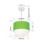 Lustre Pendente Duplo Cilíndrico Vivare Md-4354 Cúpula Tecido