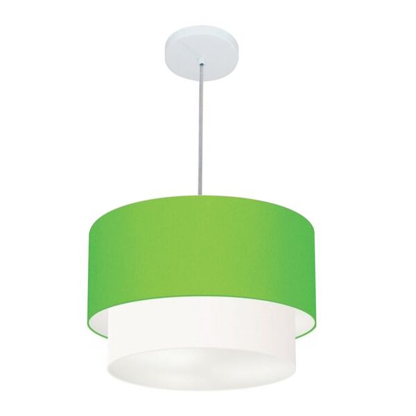 Lustre Pendente Duplo Cilíndrico Vivare Md-4354 Cúpula Tecido