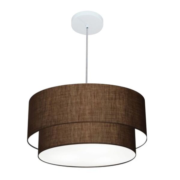 Lustre Pendente Duplo Cilíndrico Vivare Md-4355 Cúpula Em Tec